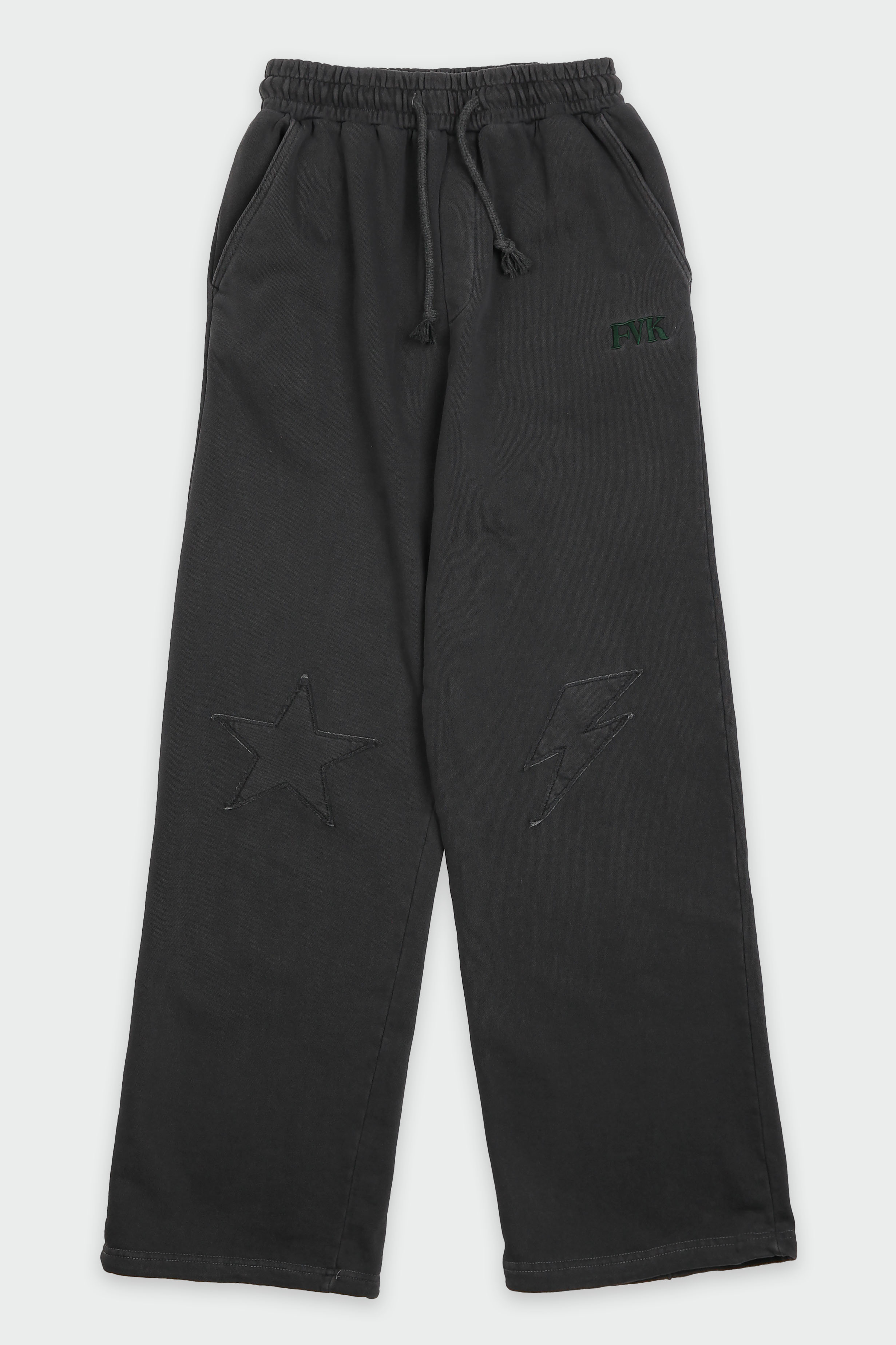 Patch sweatpants(washed charcoal)